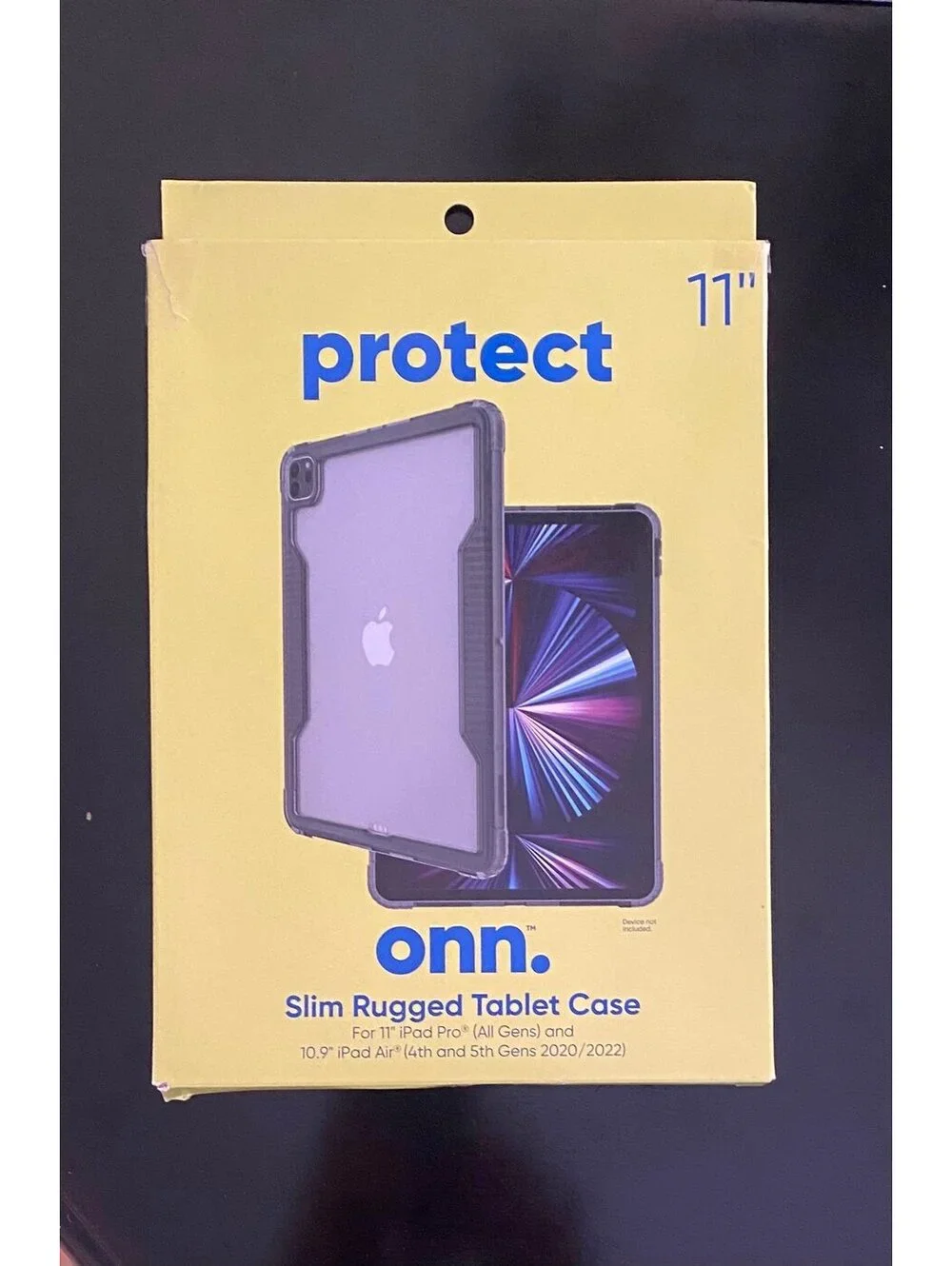 Onn Slim Rugged Tablet Case for iPad Pro 11” and iPad Air 10.9” Gray/Clear